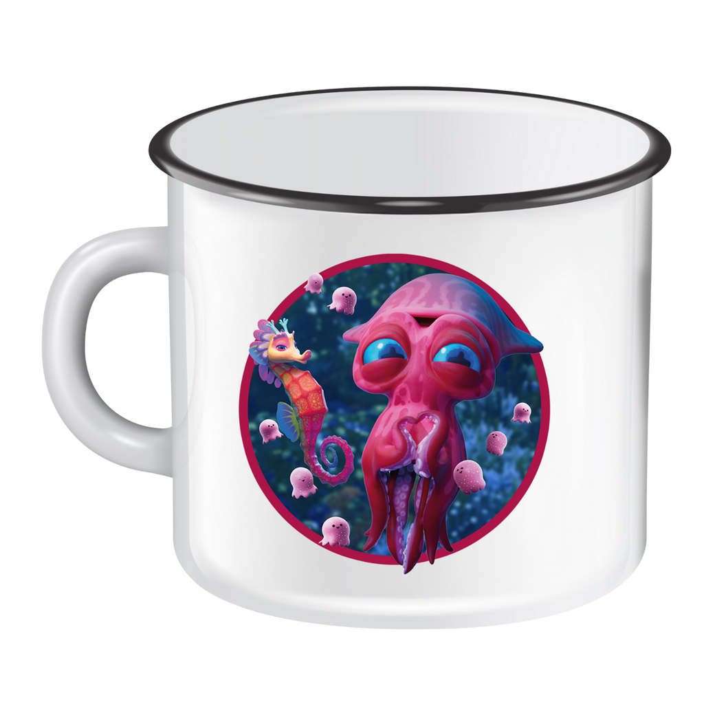 Oras Freunde - Ora, Hydrozoen & Leviathan - Emaille Tasse
